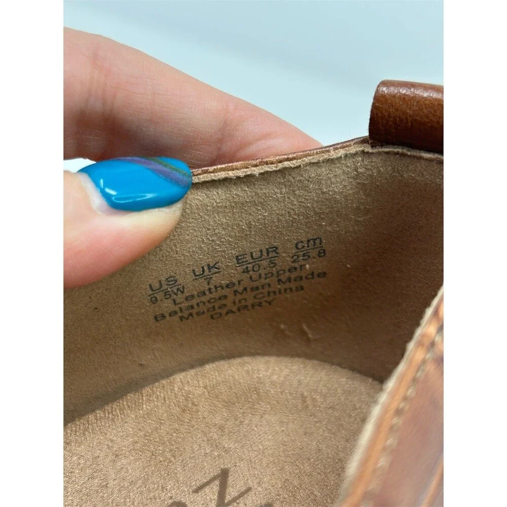 Naturalizer Darry Women's Loafer Slip-On Brown Croc Embossed Lug Sole Size 9.5W
